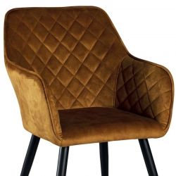 Lot de 2 chaises velours capitonné moutarde 54cm Casita CORK