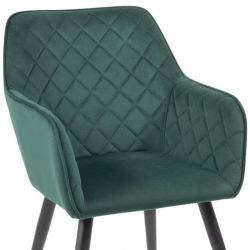 Lot de 2 chaises velours capitonné vert 54cm Casita CORK