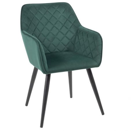 Lot de 2 chaises velours capitonné vert 54cm Casita CORK