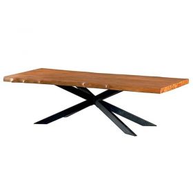 Table bois massif avec pied central et bords naturels 240cm Valley Casita VALTA 240
