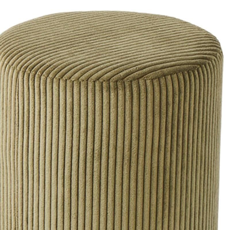 Lot de 2 poufs rond velours côtelé kaki 35cm Casita SNAW