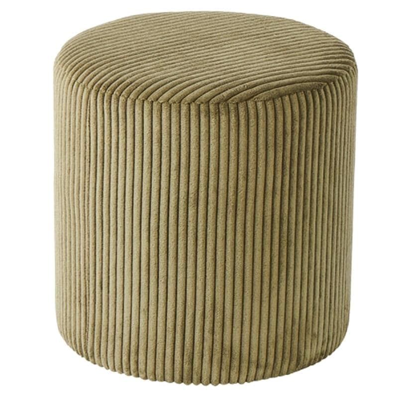 Lot de 2 poufs rond velours côtelé kaki 35cm Casita SNAW