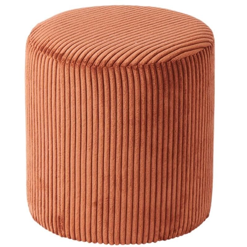 Lot de 2 poufs rond velours côtelé rouille 35cm Casita SNAW