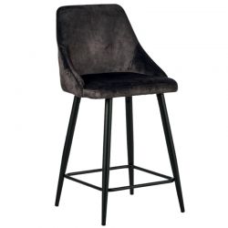 Lot de 2 chaises îlot velours anthracite Casita CHAILOANT 1