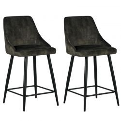 Lot de 2 chaises îlot velours marron Casita CHAILOUKAK 4