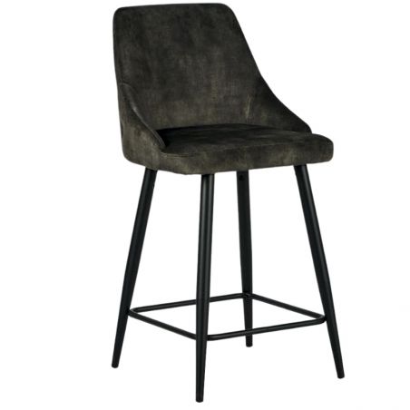 Lot de 2 chaises îlot velours marron Casita CHAILOUKAK 4