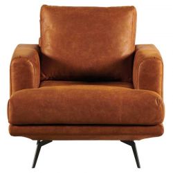 Fauteuil en cuir Cognac 90cm ATRI Casita