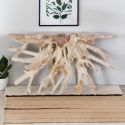 Console naturelle en racine de teck brute SOUCHE 140cm