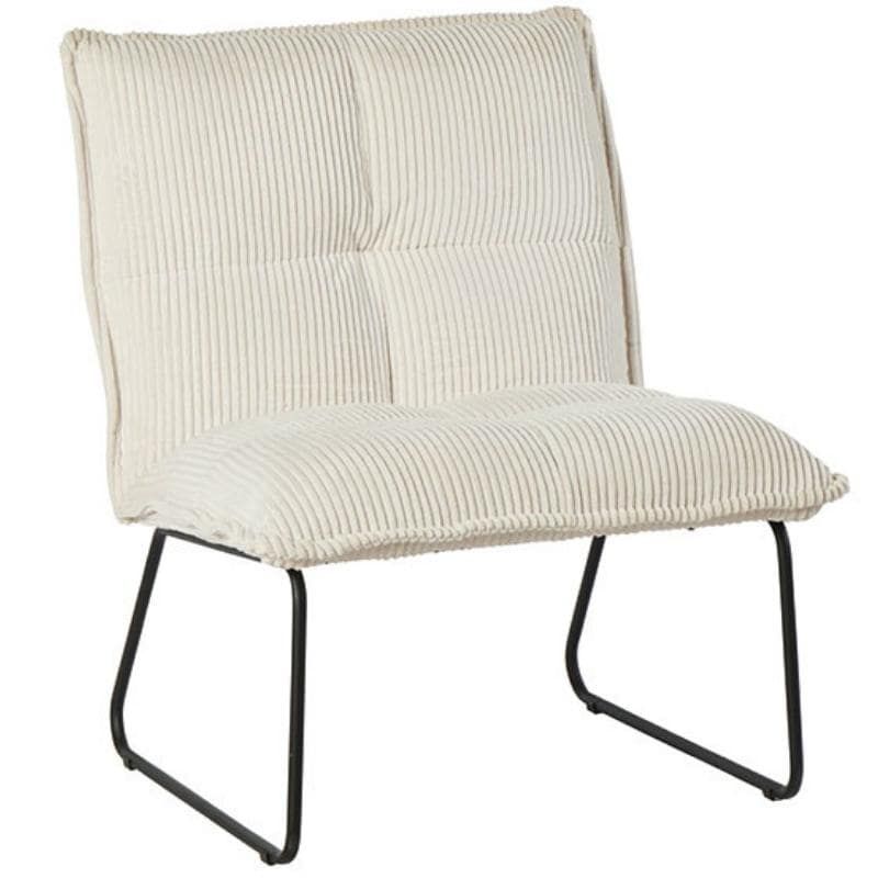 Lot 2 fauteuils velours côtelé blanc Casita CALGARY