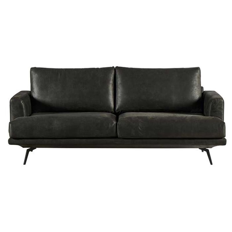 Canapé cuir 3 places anthracite ATRI Casita