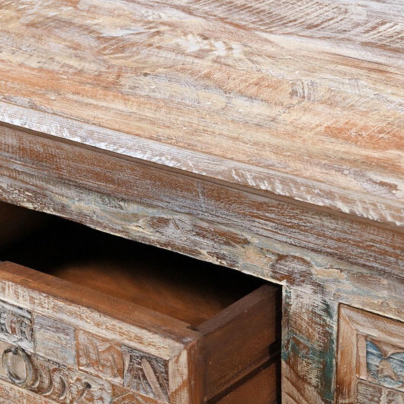 Bahut en bois recyclé coloré blanchi 130cm LILA