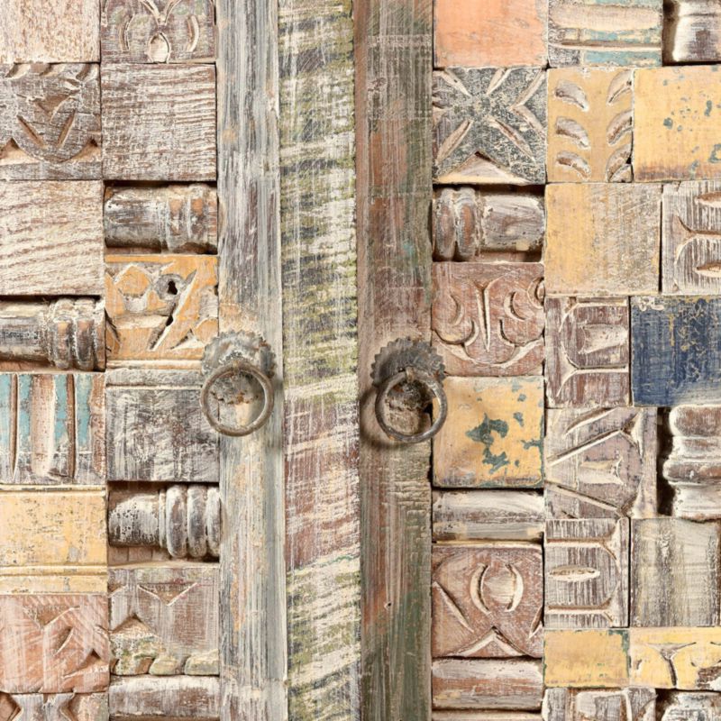 Bahut en bois recyclé coloré blanchi 130cm LILA