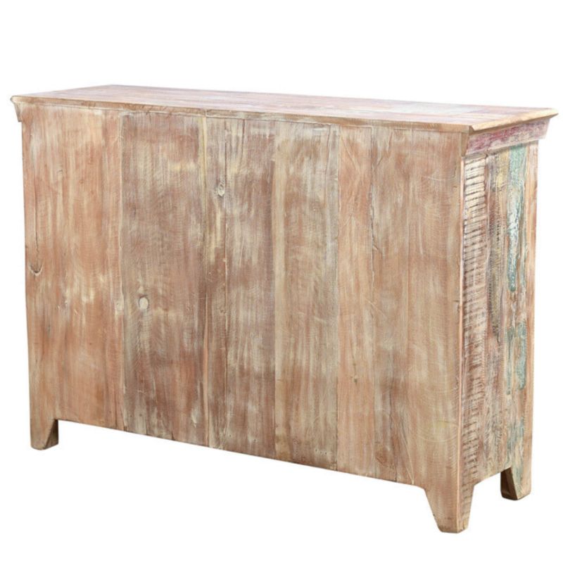 Bahut en bois recyclé coloré blanchi 130cm LILA