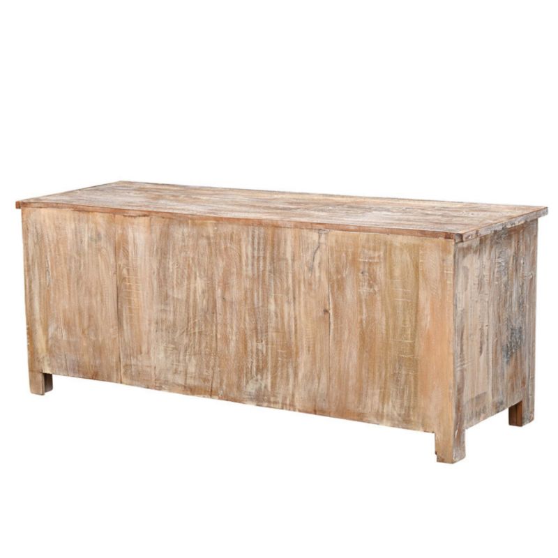 Meuble TV en bois recyclé coloré blanchi 150cm LILA