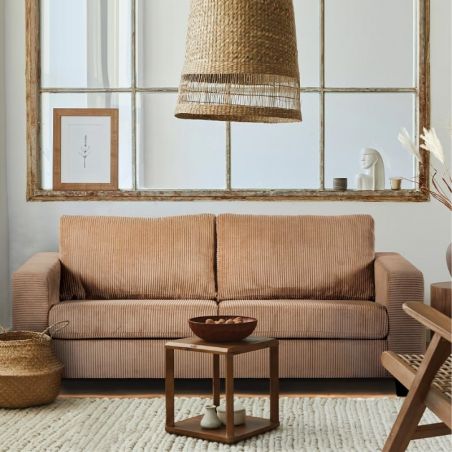 Canapé velours côtelé rouille Casita THOMF3LINCAM65