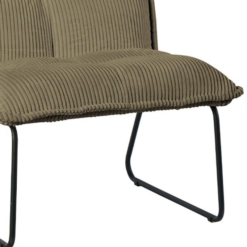 Lot 2 fauteuils velours côtelé vert kaki Calgary