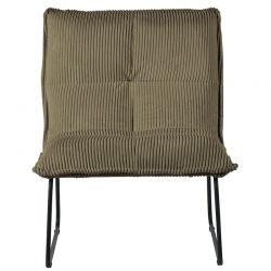 Lot 2 fauteuils velours côtelé vert kaki Calgary