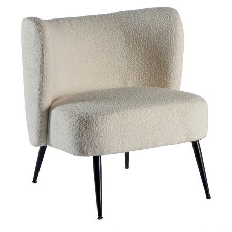 Fauteuil tissu blanc Casita RIPPLE 70cm