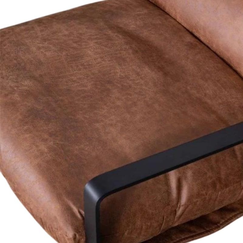 Fauteuil club tissu marron et métal noir Casita TORSTEN 80cm