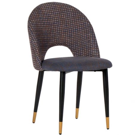 Lot de 2 chaises vintage en tissu bleu et métal Casita VERMONT CHAVERBF 15