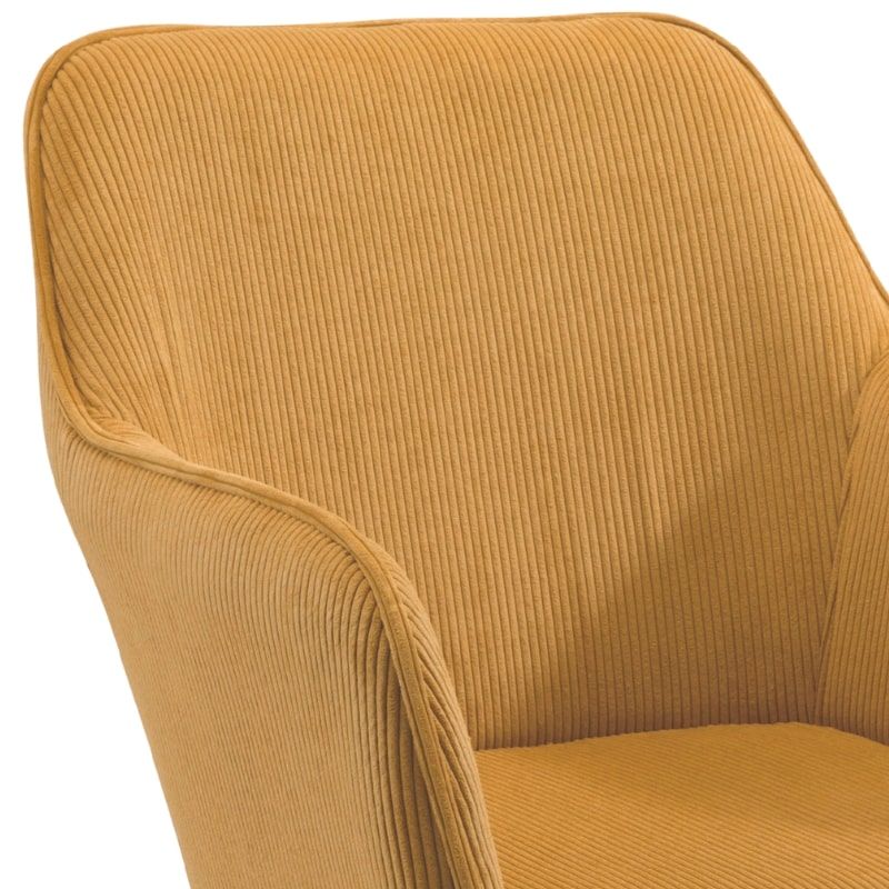 Lot de 2 chaises velours côtelé moutarde avec accoudoirs Scotty Casita CHASCOMOU 13