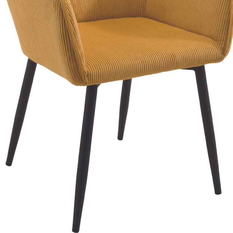 Lot de 2 chaises velours côtelé moutarde avec accoudoirs Scotty Casita CHASCOMOU 13