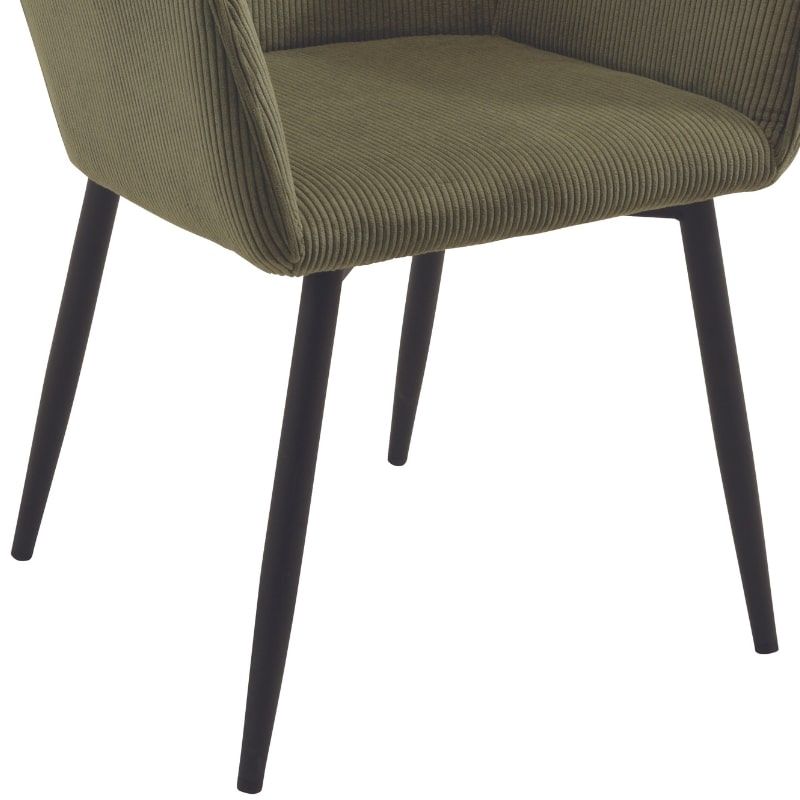 Lot de 2 chaises velours côtelé vert avec accoudoirs Scotty Casita CHASCOVER 15