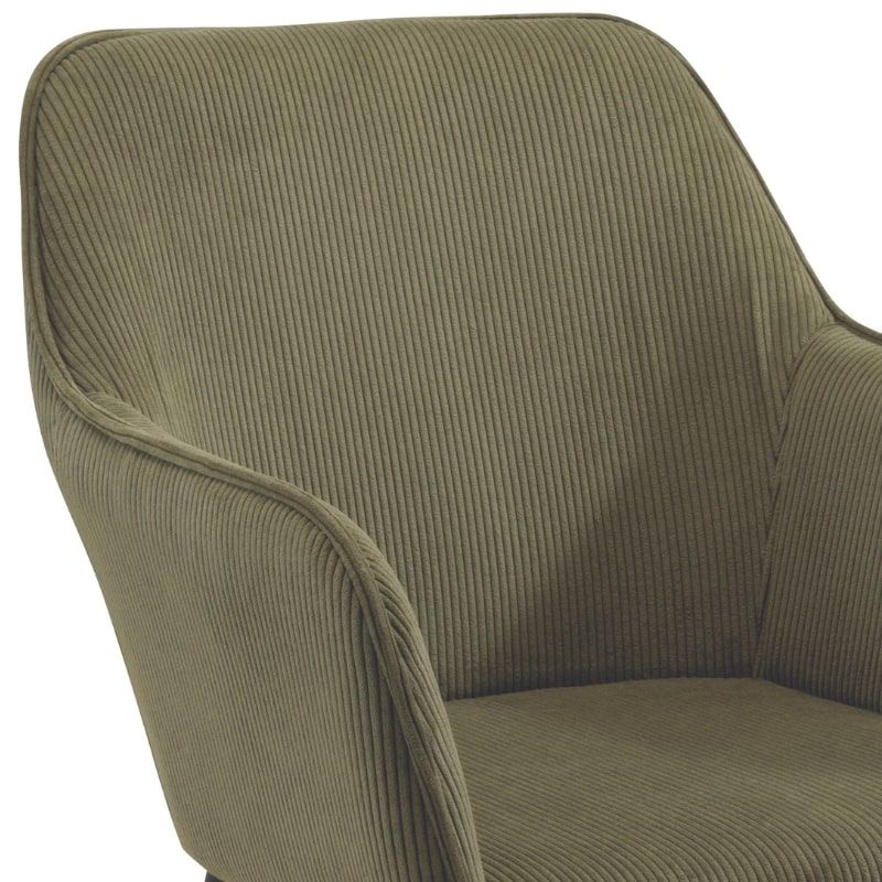 Lot de 2 chaises velours côtelé vert avec accoudoirs Scotty Casita CHASCOVER 15