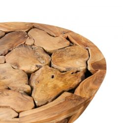 Table basse ronde racine de teck et métal Ø90cm Casita AYOTABARO