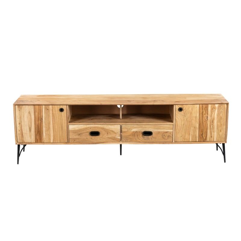 Meuble télé bois clair industriel SERENA 205cm