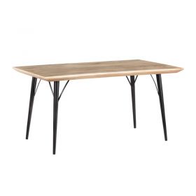Table salle à manger bois clair industriel SERENA 145cm