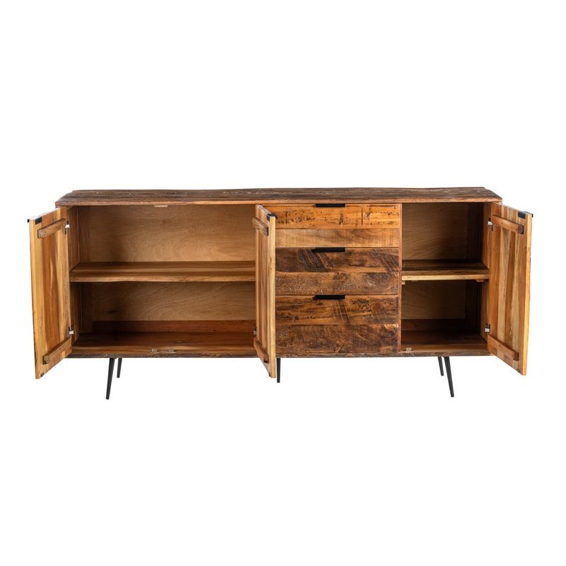 Buffet industriel en bois recyclé MELISSA 193cm