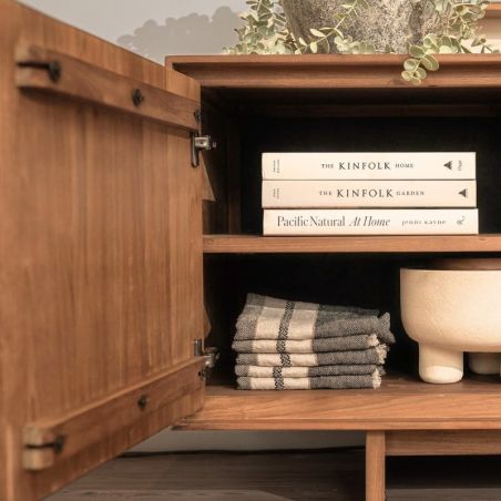 Grand meuble TV en teck massif recyclé 210cm ACE d-Bodhi