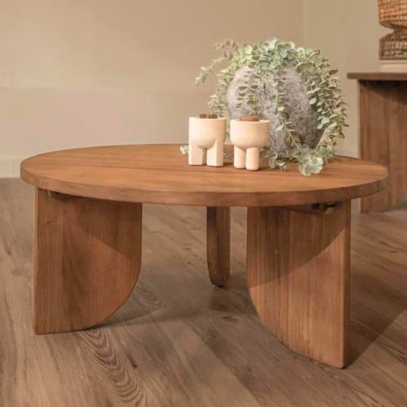 Table basse ronde en teck massif recyclé 80cm ACE d-bodhi