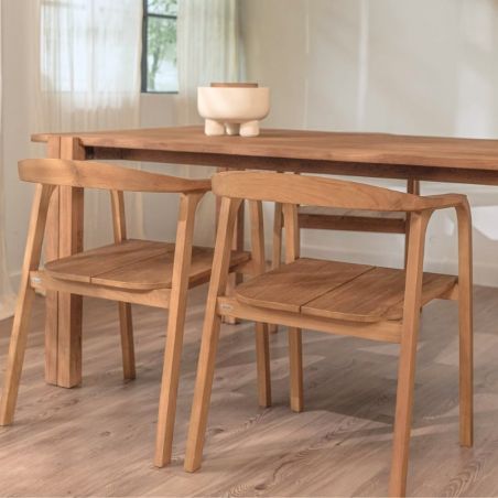 Lot de 2 chaises à accoudoirs en teck massif recyclé CLASSY d-bodhi