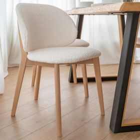 Lot de 2 chaises scandinaves bouclettes blanc et hêtre ADAM