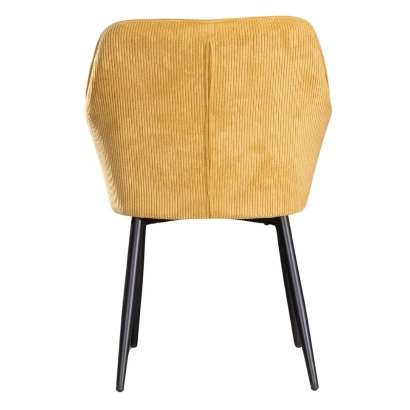 Lot de 2 chaises velours côtelé moutarde avec accoudoirs Scotty Casita CHASCOMOU 13