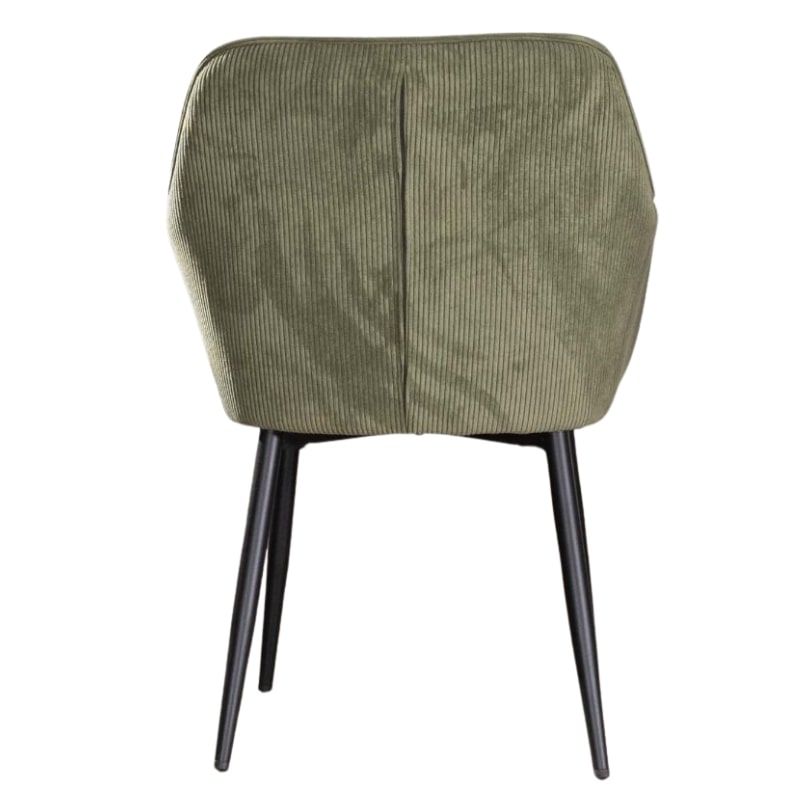 Lot de 2 chaises velours côtelé vert avec accoudoirs Scotty Casita CHASCOVER 15