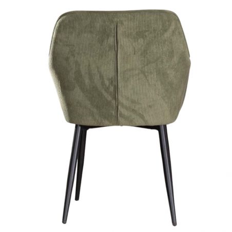 Lot de 2 chaises velours côtelé vert avec accoudoirs Scotty Casita CHASCOVER 15