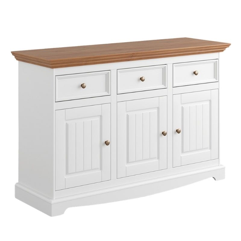 Forte Brooklyn Armoire Classique 140 Avec 3 Portes Et 3 Tiroirs, En Bois De Chêne Sonoma, 139,4 Cm De Large, 185 Cm De Haut, 54,2 Cm De Profondeur