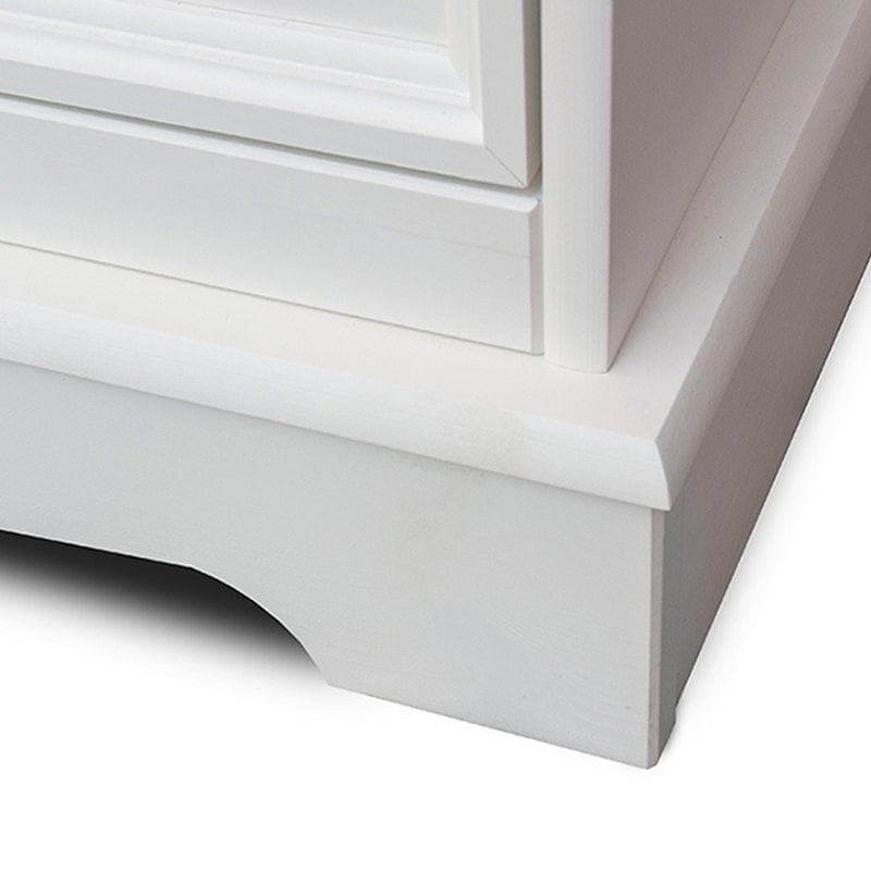 Petite armoire blanche bois de pin et chêne 108cm BIANCA 2 tiroirs