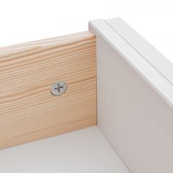 Console blanche bois de pin et chêne 93cm BIANCA 1 tiroir