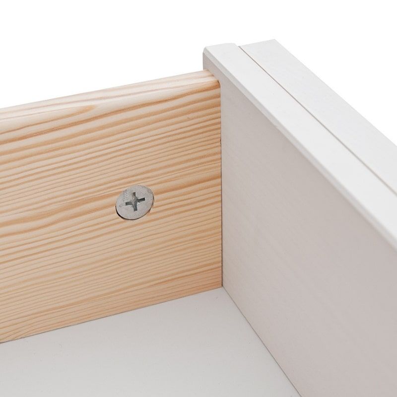 Console blanche bois de pin et chêne 93cm BIANCA 1 tiroir