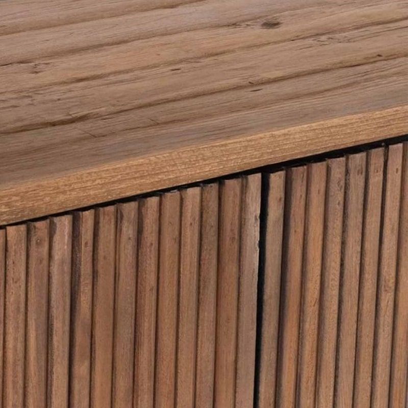 Buffet arrondi en bois exotique lamelles 200cm Casita TROMS