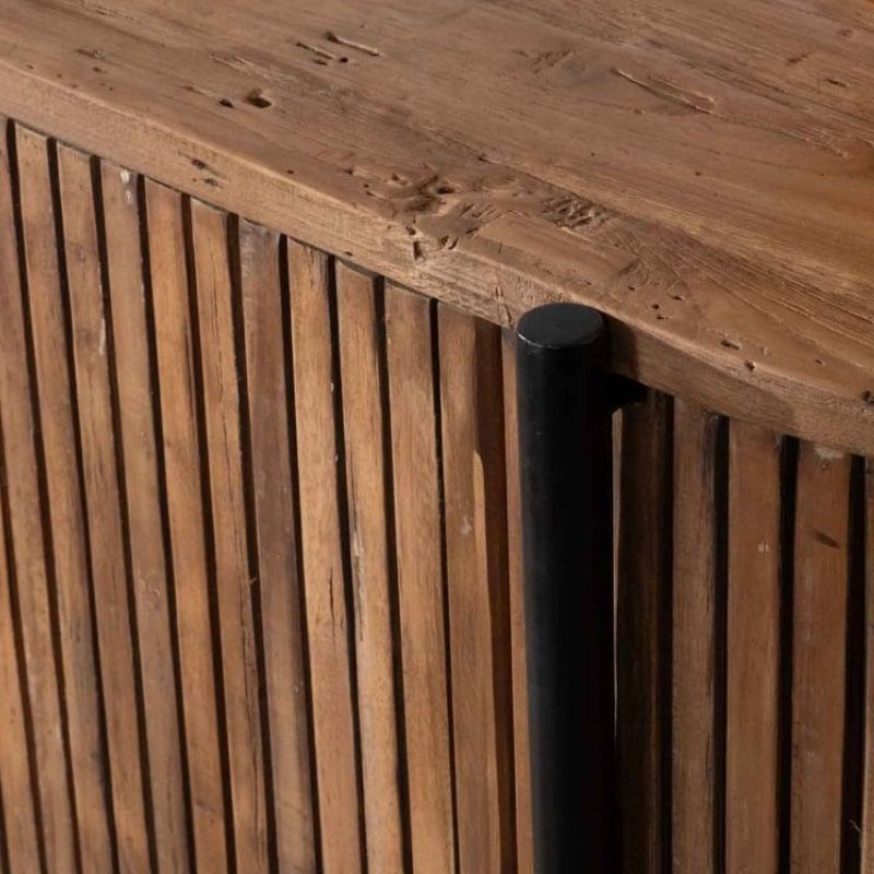 Buffet arrondi en bois exotique lamelles 200cm Casita TROMS