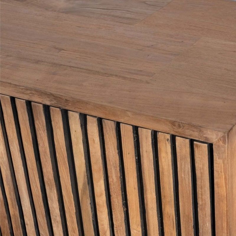 Buffet haut vintage en teck recyclé et noir 120cm OPLAND Casita