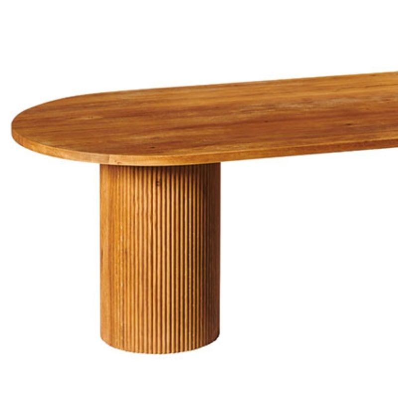 Table salle manger ovale bois massif chêne huilé rétro WINTON Casita