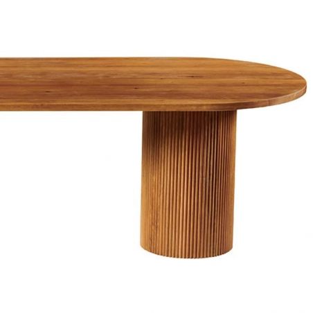 Table salle manger ovale bois massif chêne huilé rétro 220cm WINTON Casita