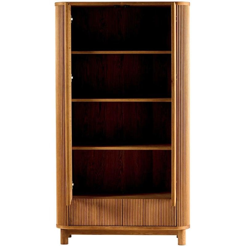 Vaisselier arrondi en bois de chêne huilé rétro 100cm WINTON Casita