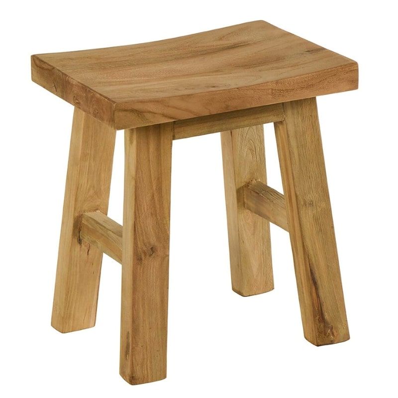 Tabouret en teck massif recyclé 40cm INTABOU 1 Casita